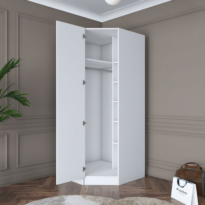 Hanah Home Armario Blanco con Estanterías BA140 - 4082 Hanah Home Armario Blanco con Estanterías BA140 - 4082